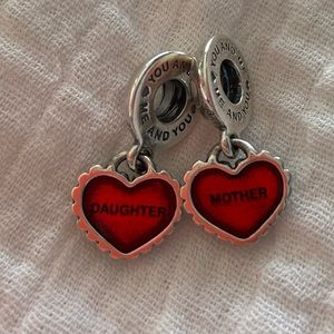 Mother Daughter, two piece charm set for Pandora bracelet